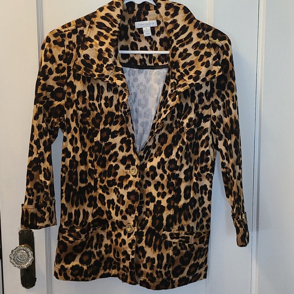 Charter Club Leopard Print jacket size M